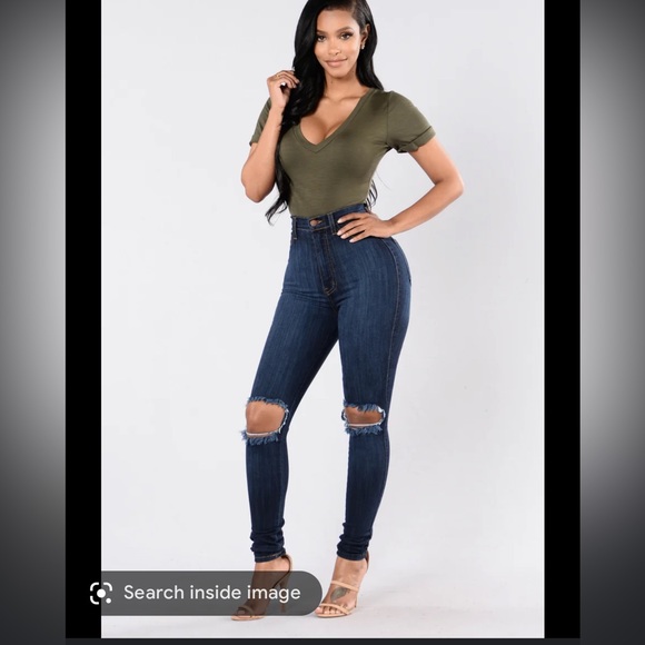 Fashion Nova Denim - Fashion nova high rise distressed skinny jeans